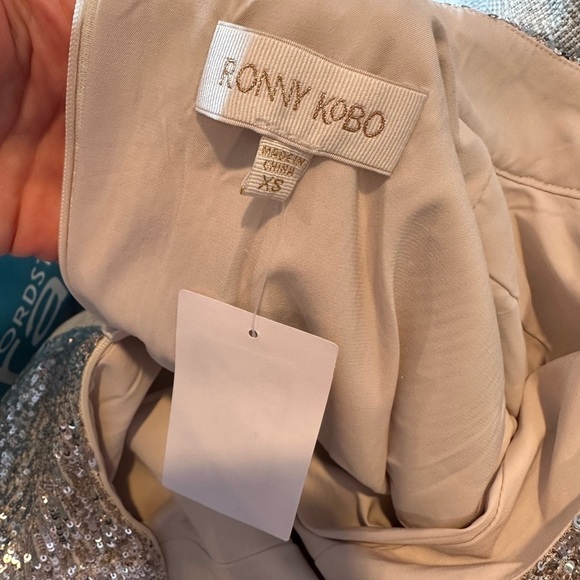 RONNY KOBO Lauper Silver Sequin mini Dress - Size XS - Picture 6 of 8